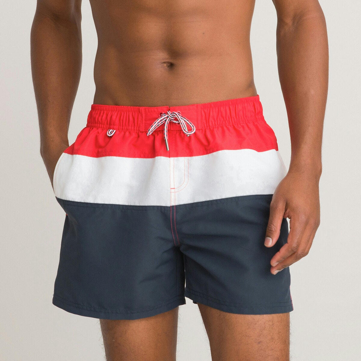 Short de bain imprimé color block