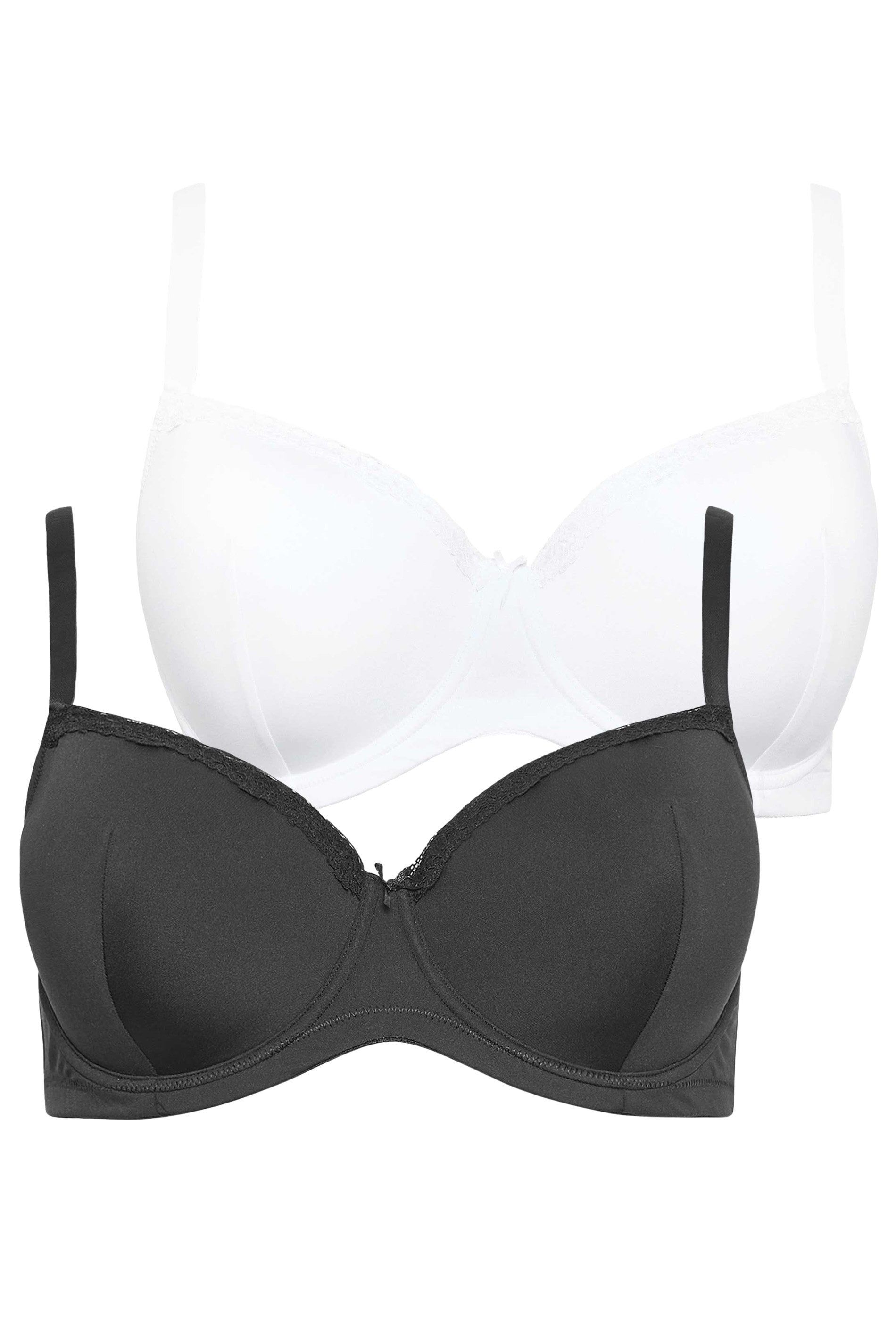 Yours 2 Pack Lace Trim T-Shirt Bras
