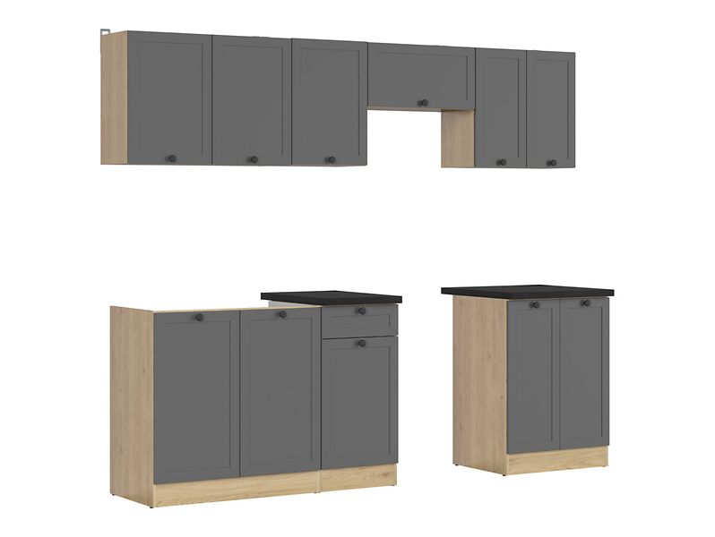 Komplet kuchenny Junona Line 240 cm grafitowy z blatem