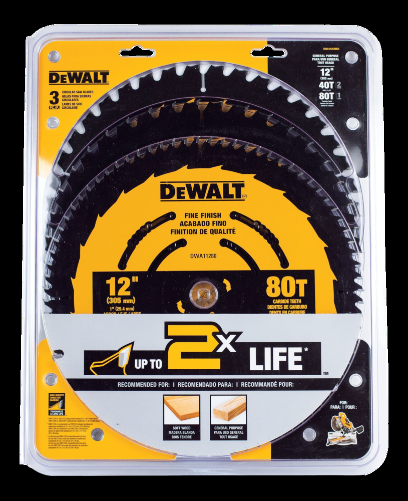 DeWALT DWA112CMB3 12-in Circular Saw Blades, 3-pk