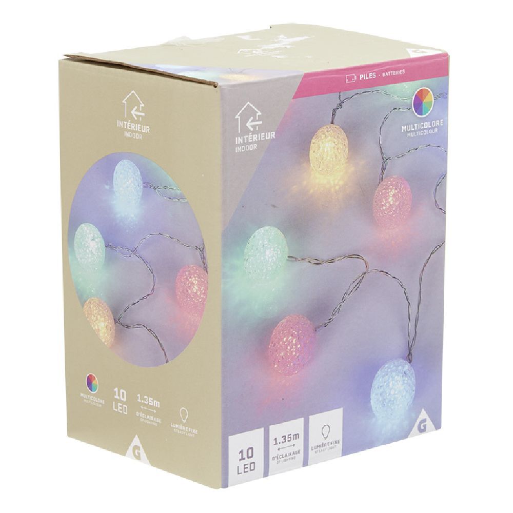 Guirlande de No&euml;l lumineuse boule dorée 165 cm