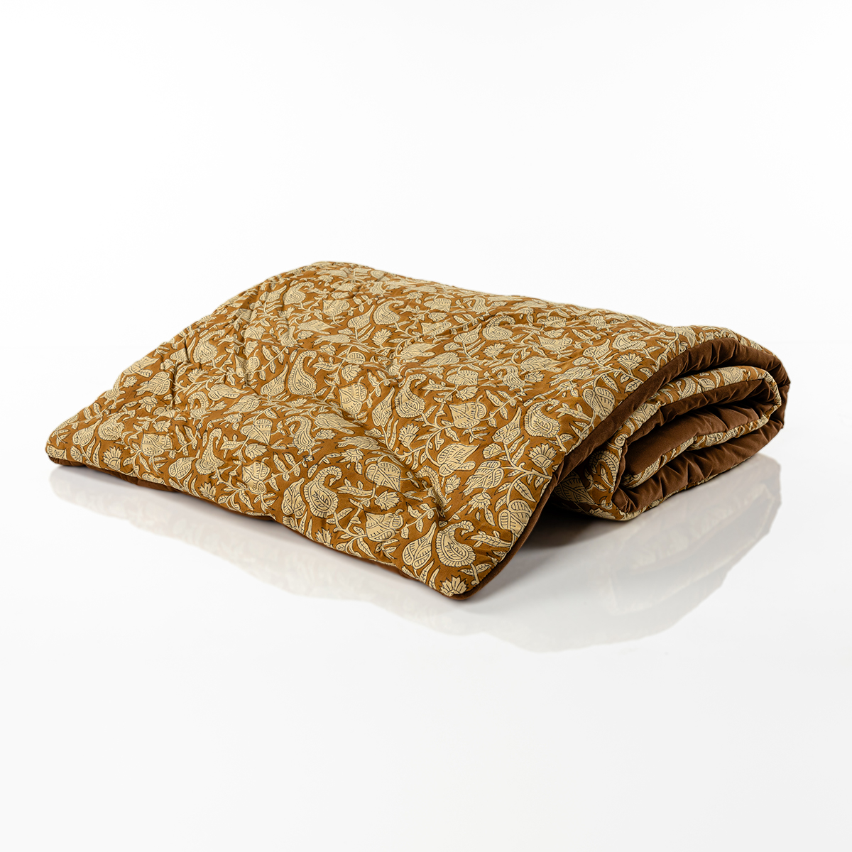 Edredão fundo de cama AUTOMNE floral bege 65x180cm