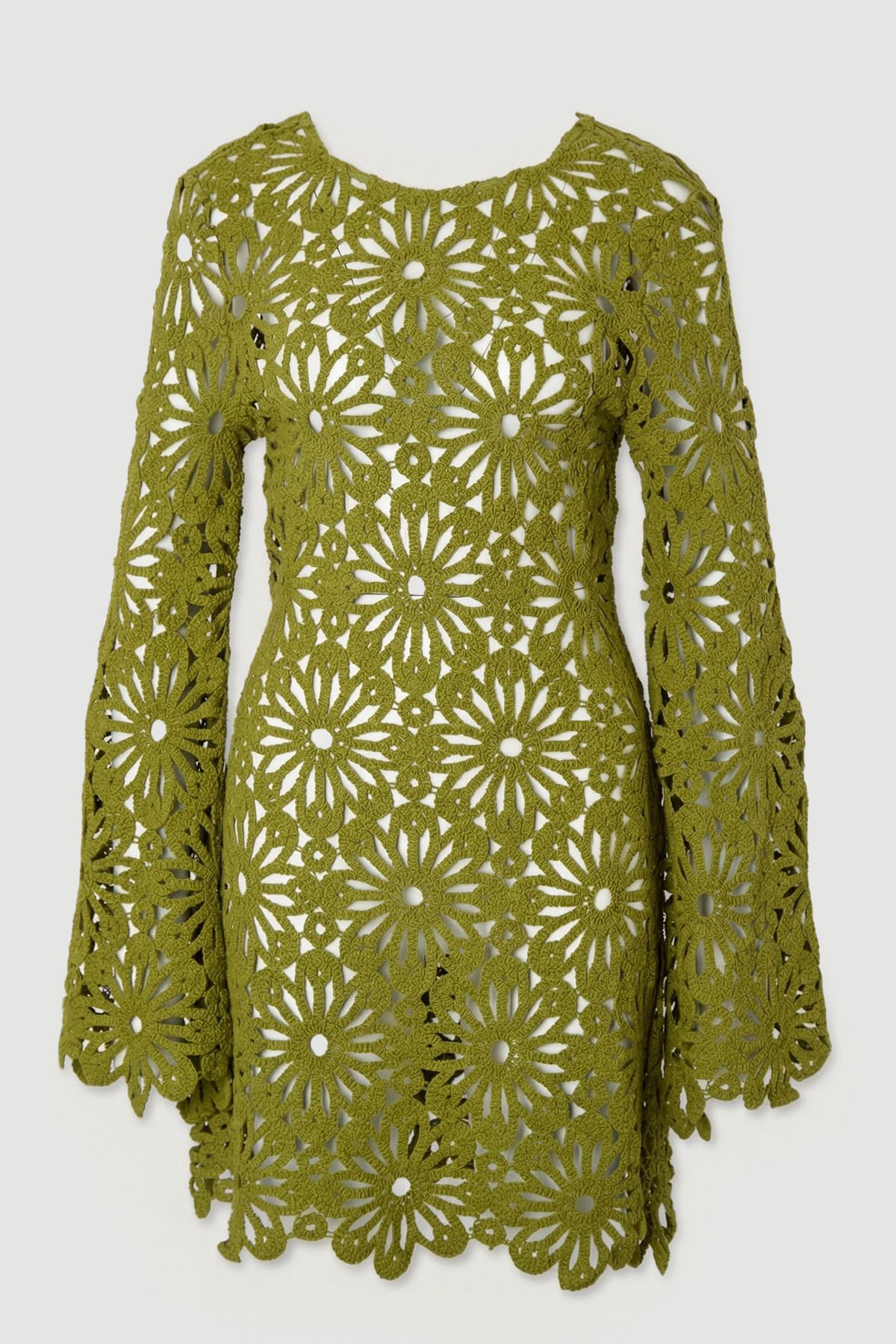 KarenMillen Floral Crochet Woven Beach Mini Dress