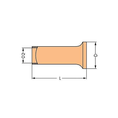 Embout simple d'extrémité de câble WAGO 216-101 0,5 mm² x 8 mm non isolé, lot de 1000