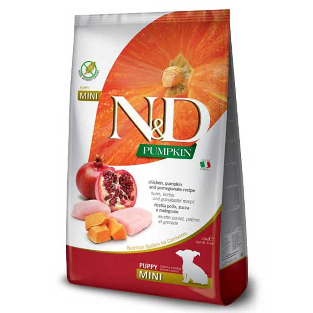 Farmina N&D Mini Chicken Pumpkin And Pomegranate Puppy Dog Food 2.5kg