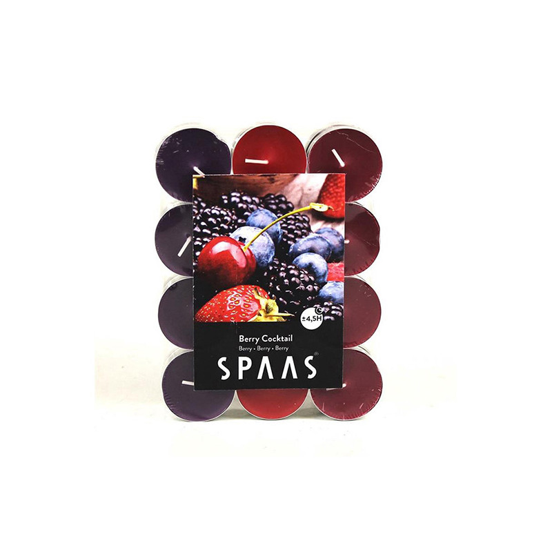 Bougie chauffe-plats parfumée cocktail baie 24 pièces