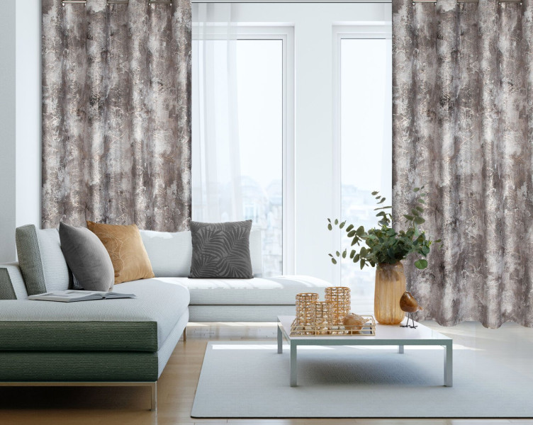 Zasłona Ester 140X250 cm stalowy welur z połyskiem na przelotkach