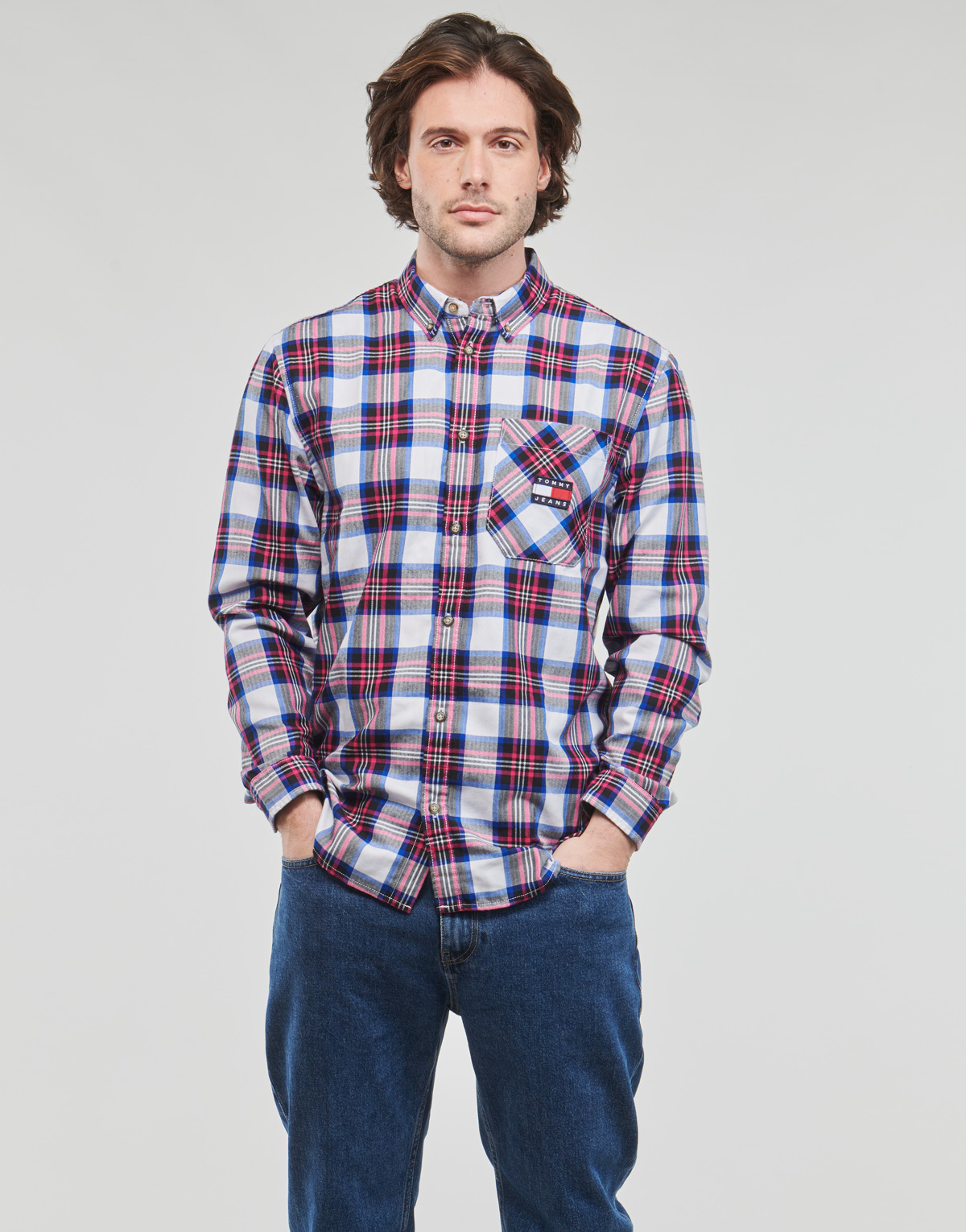 Tommy Jeans - TJM RELAXED FLANNEL SHIRT - Multicoloured