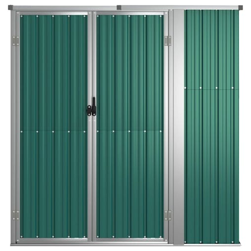 NNEVL Garden Tool Shed Green 161x89x161 cm Galvanised Steel