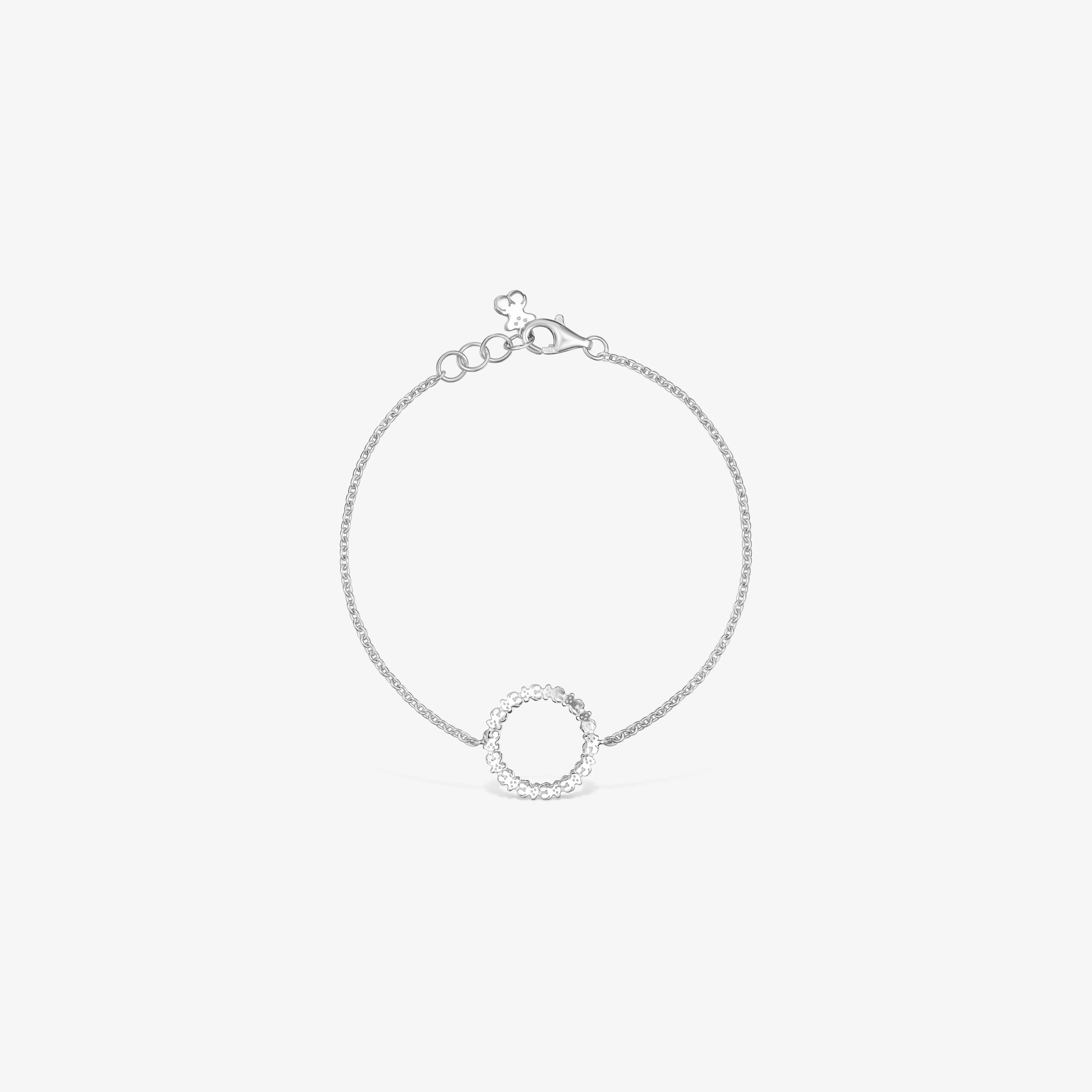 Pulsera disco de plata Straight