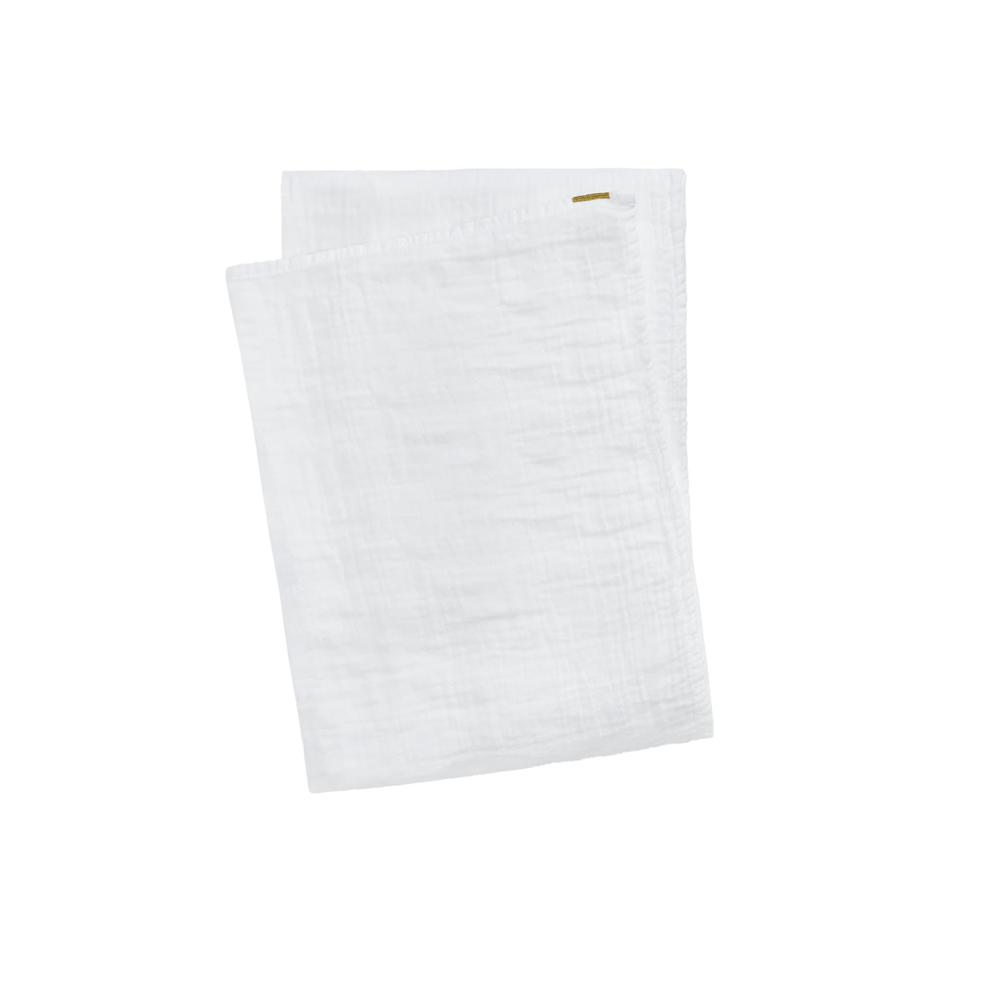 - Plaid en double gaze de coton 170x250 blanc immaculé