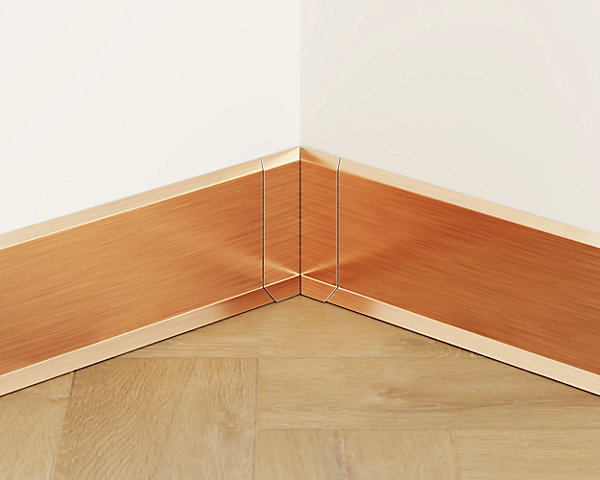 Coin intérieur pour plinthe Ilcom FLI Cuivre satiné - 30mm x 60 mm x 0,65 ep.