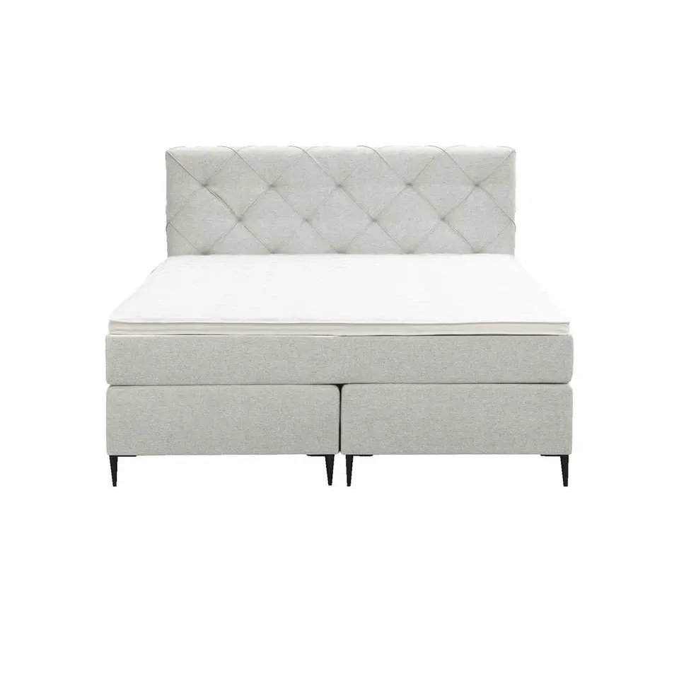 Boxspring Liv geruit - ecru - 140x200 cm - slanke poot