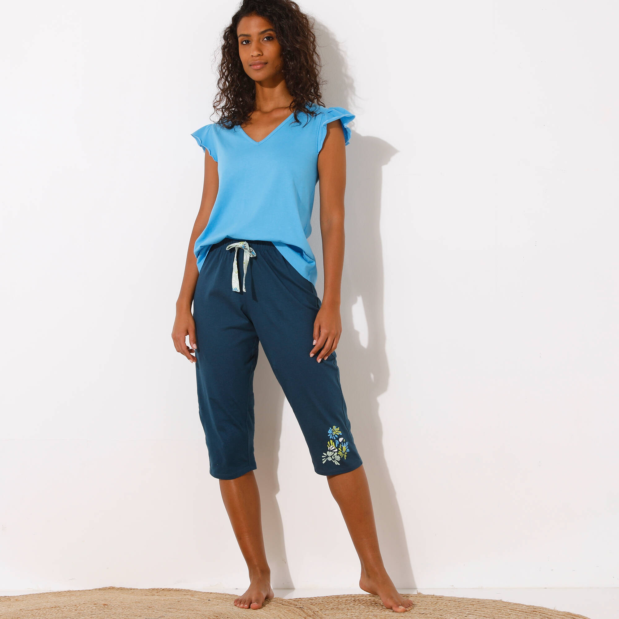 Haut de pyjama manches courtes uni