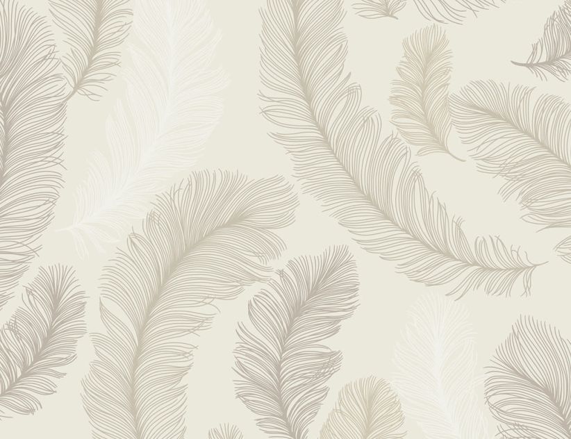 Vliestapete Beige Feder