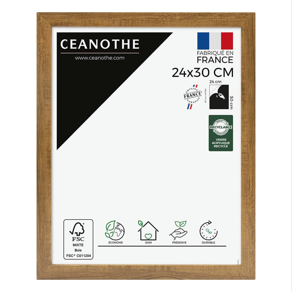 PRECIOUS - Cadre photo noyer 24x30 cm résine recyclée