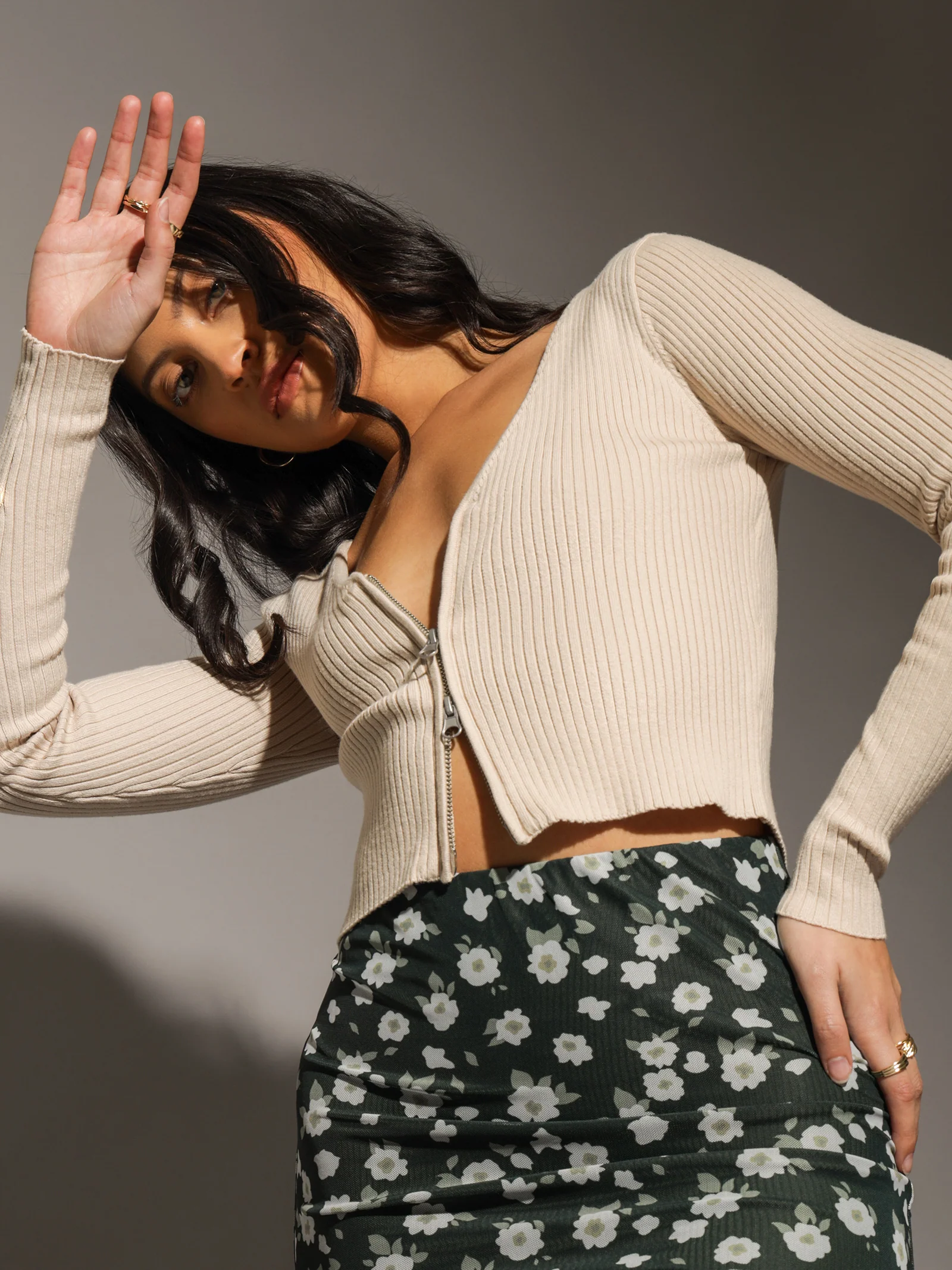 Stevie Zip Front Top