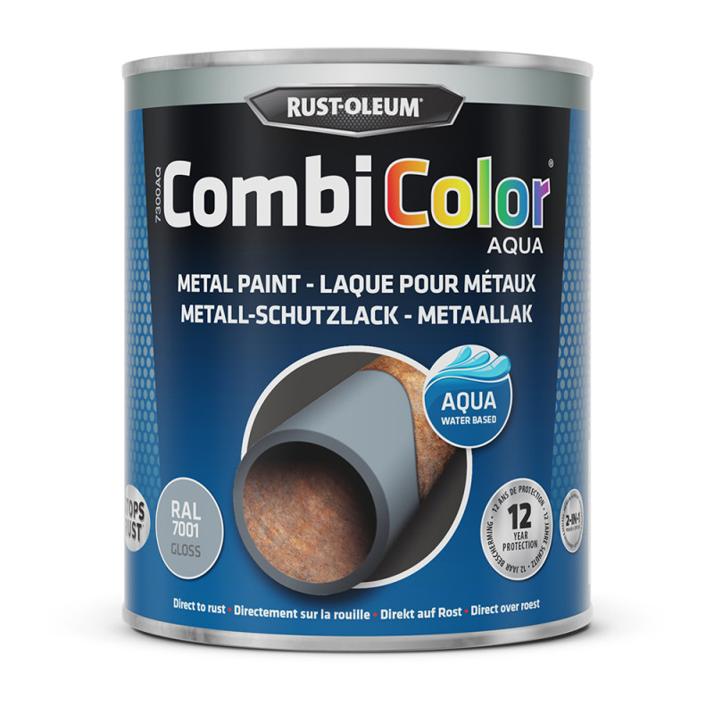 Laque Combicolor Aqua gris argent brillant 0,75 L RUST-OLEUM