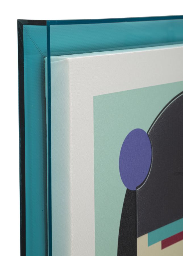 Print op gelakt canvas met acryl frame cm 50x3,3x70