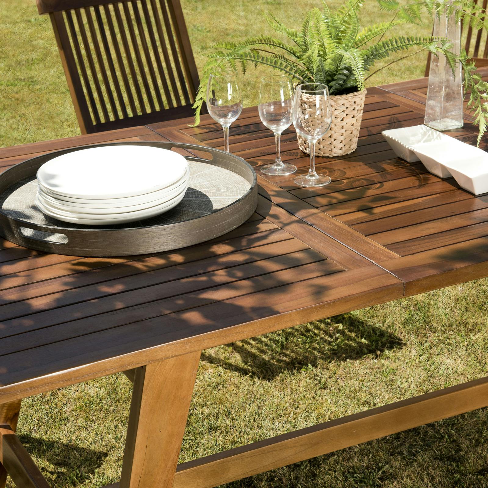 Table d'extérieur en teck plateau extensible 180/240 cm MACAO