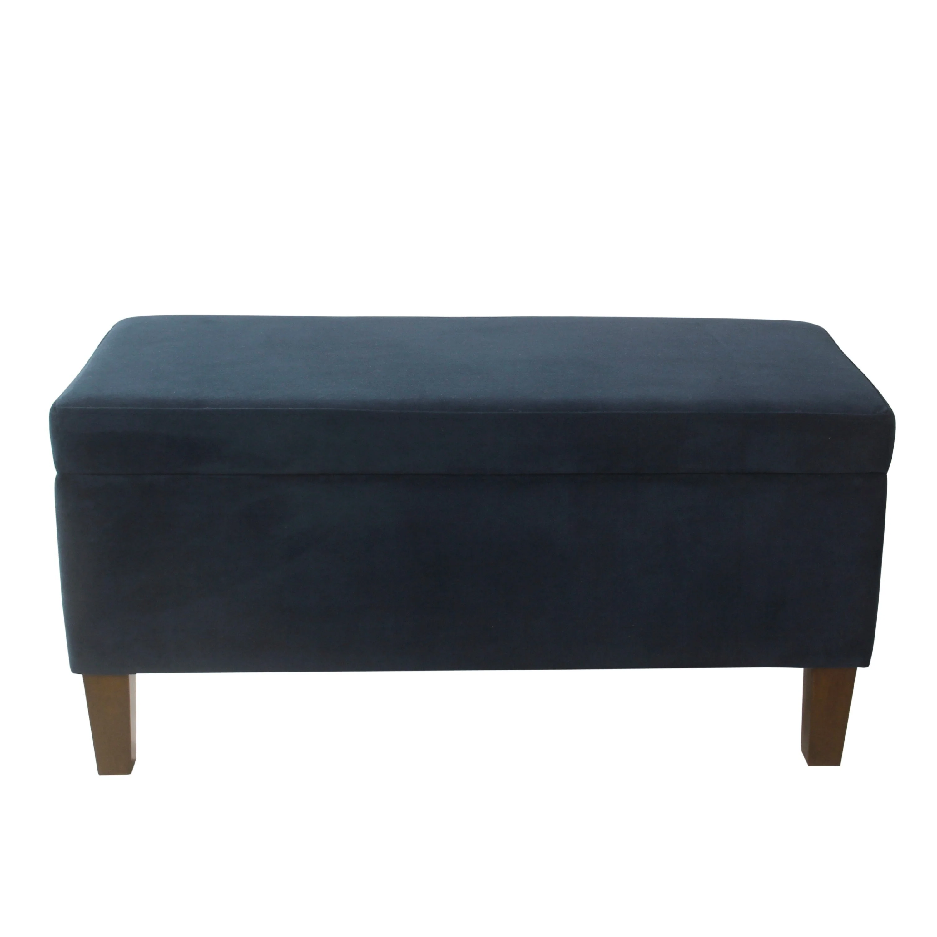 Ava Accent Storage Bench Ottoman with Navy Brown Velvet, 36 Inch