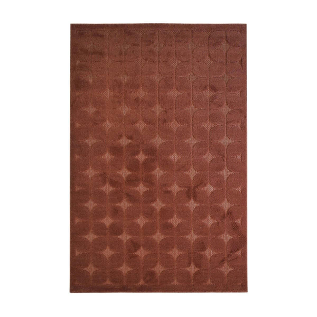 NEW - Tapis intérieur-extérieur motif fifties en relief terra cotta 120x170