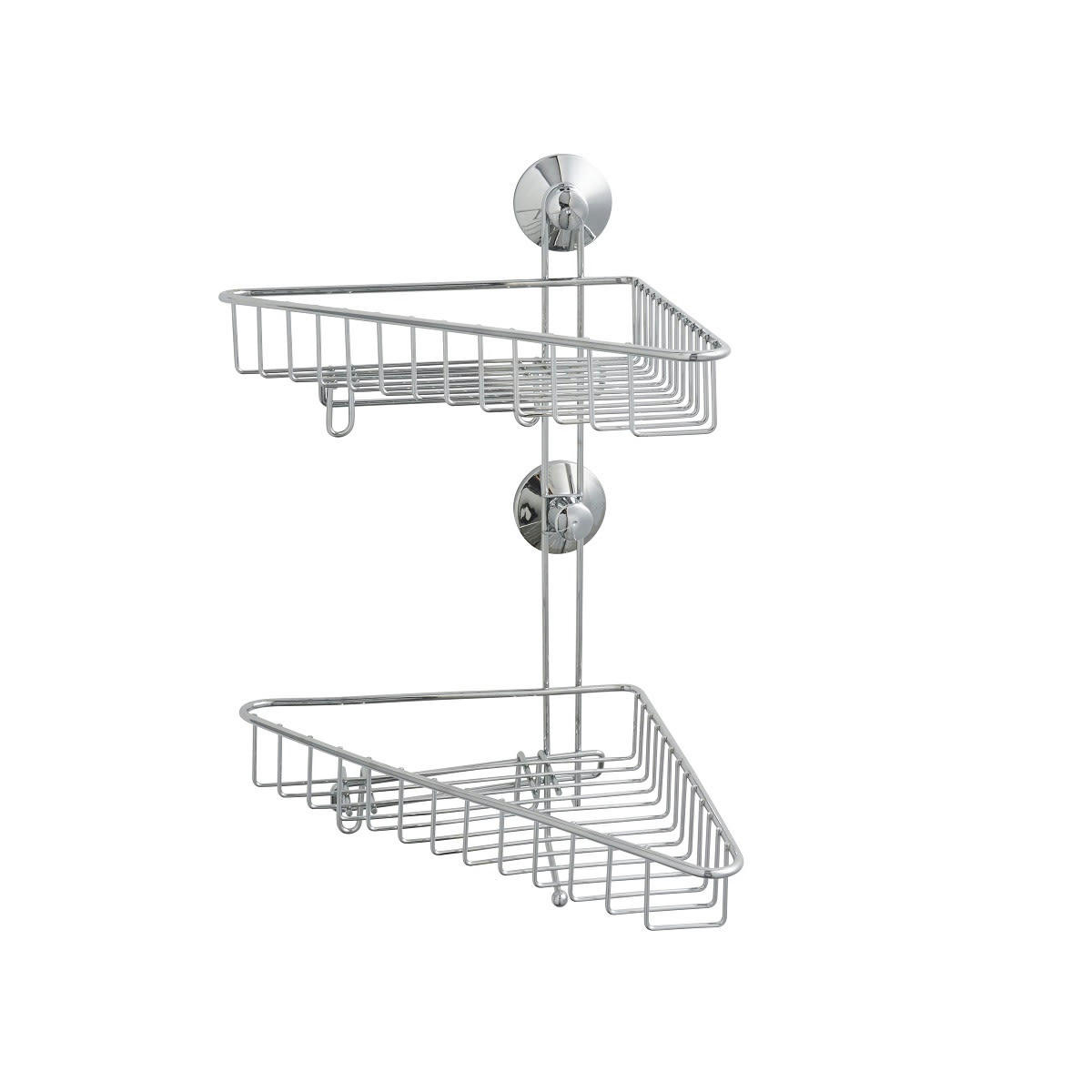 CONNIE - Double étagère de bain en ABS chromé argent