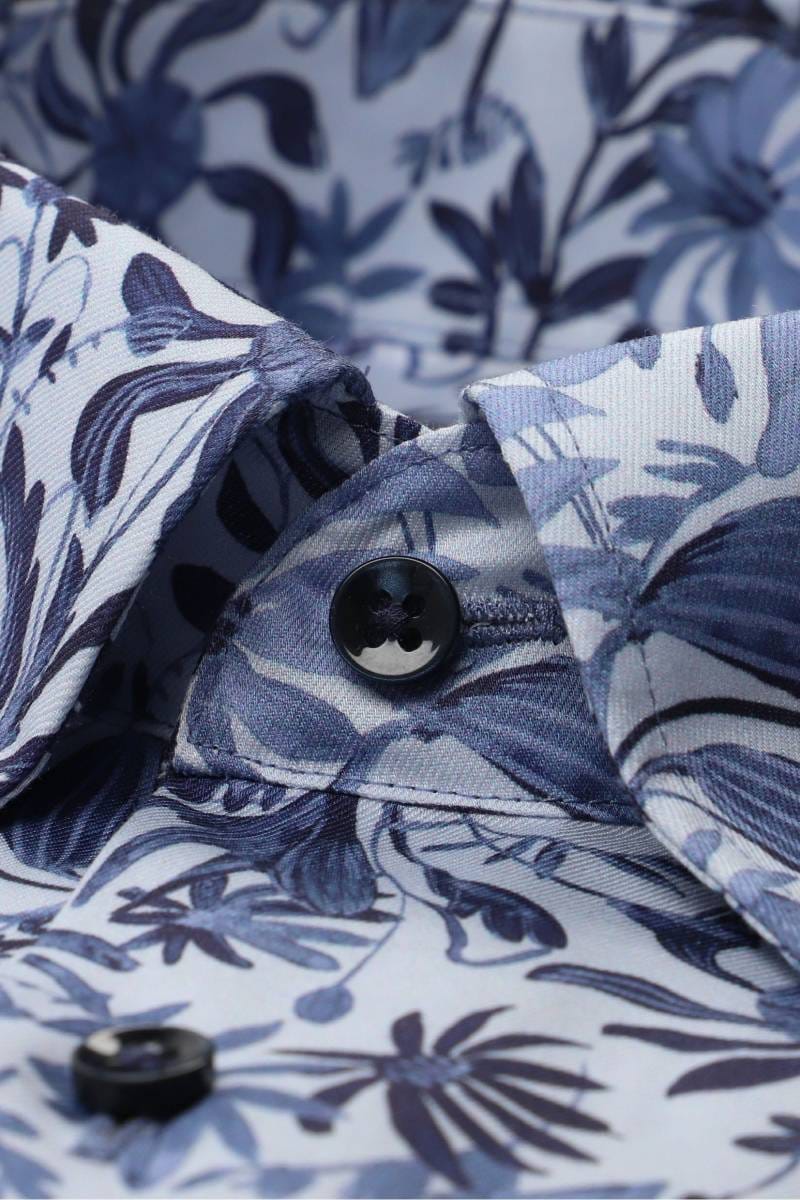 ETERNA Comfort Fit Hemd blau, Bedruckt