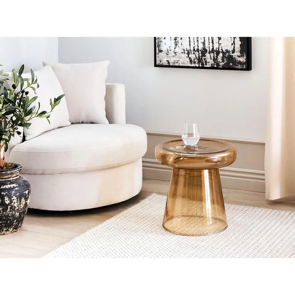 CALDERA - Bijzettafel - Goudbruin - Glas