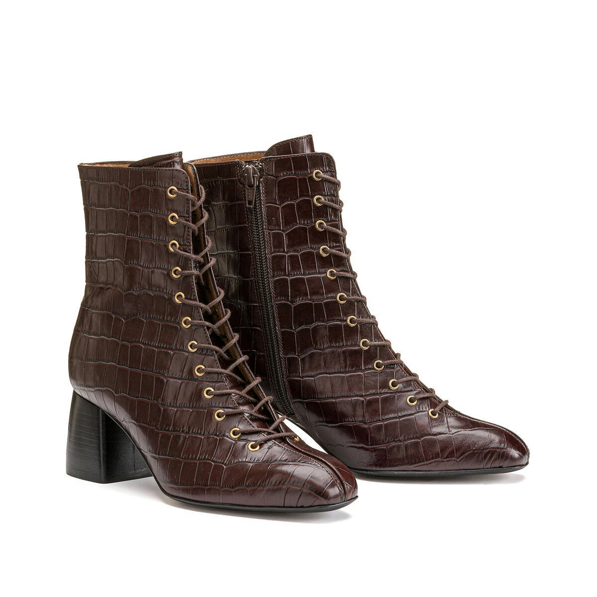 Bottines en cuir à lacets, fabriquées en Europe