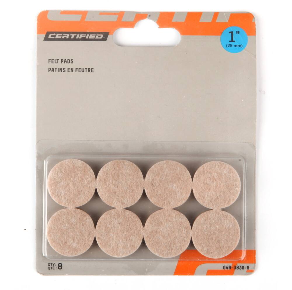 Heavy Duty Round Pads, Corrects Uneven Surface, 1-in, Beige, 8-pc