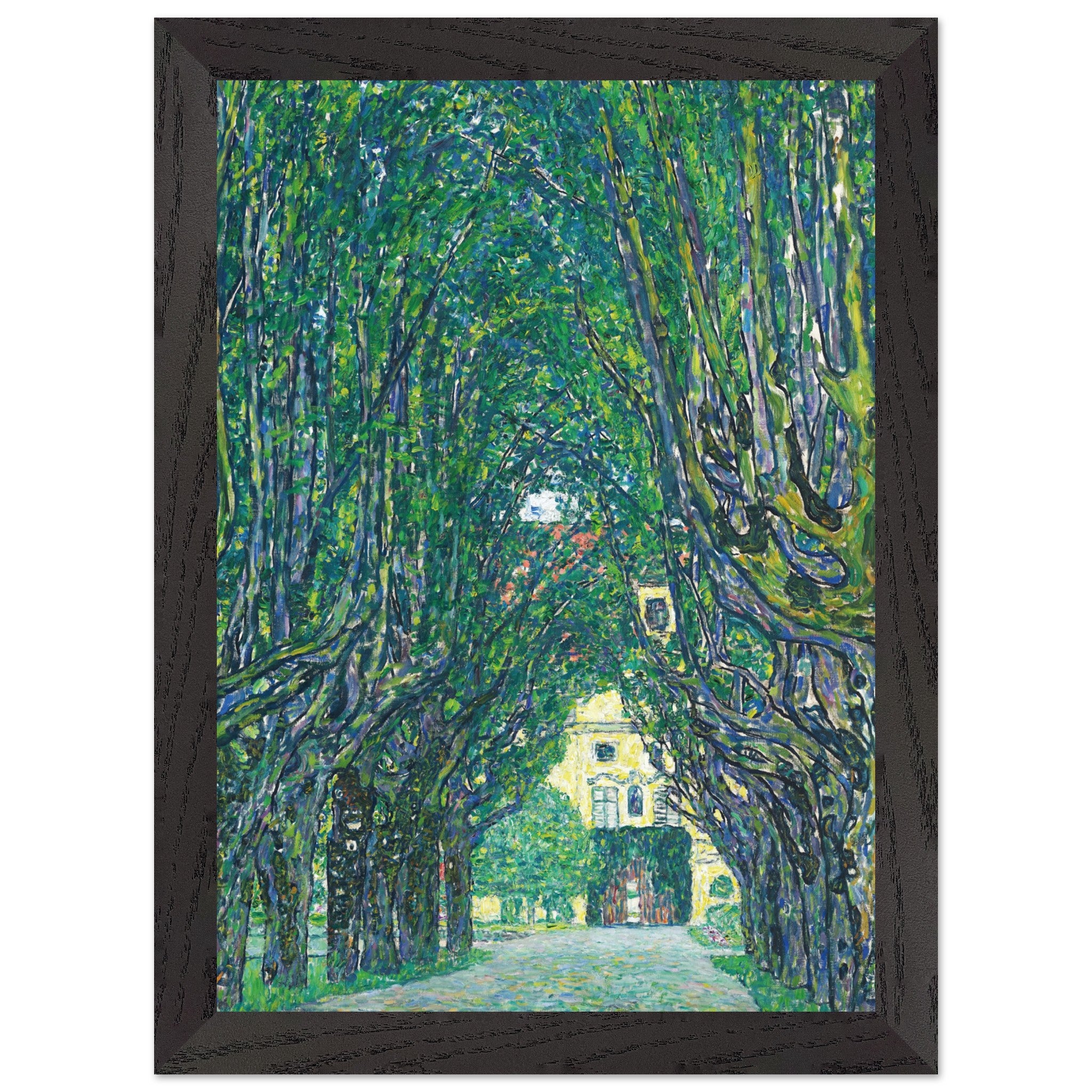 Artfulprints Poster met Lijst Gustav Klimt - Avenue of Schloss Kammer Park  - A4 21x29.7 cm - Groen