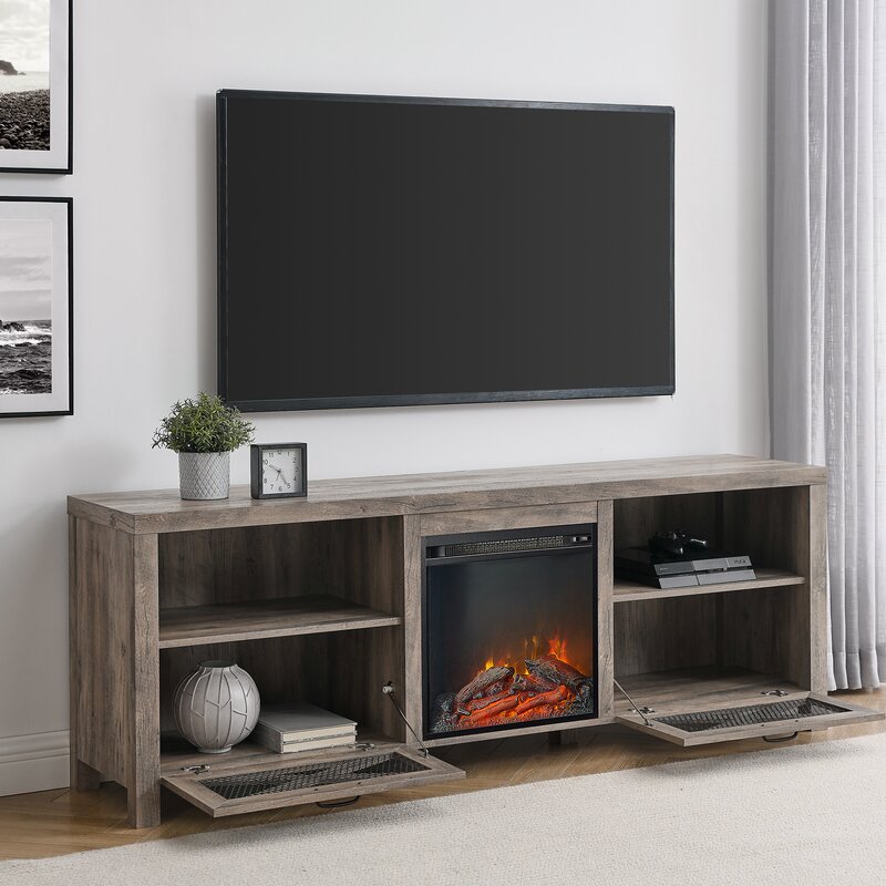 Tansey TV Stand for TVs up to 85 with Electric Fireplace Included