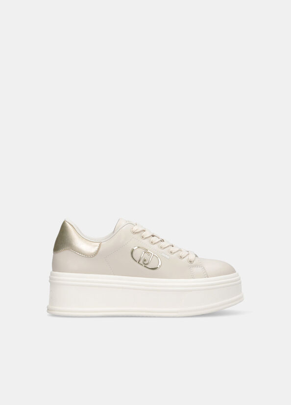 Sneakers platform in pelle