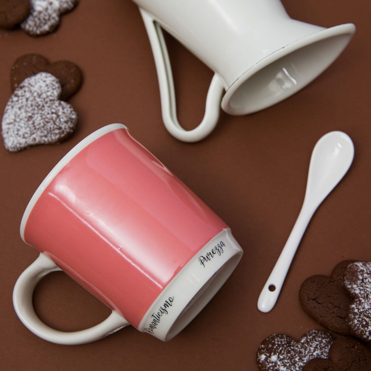 Mug corallo 400 ml con cucchiaino