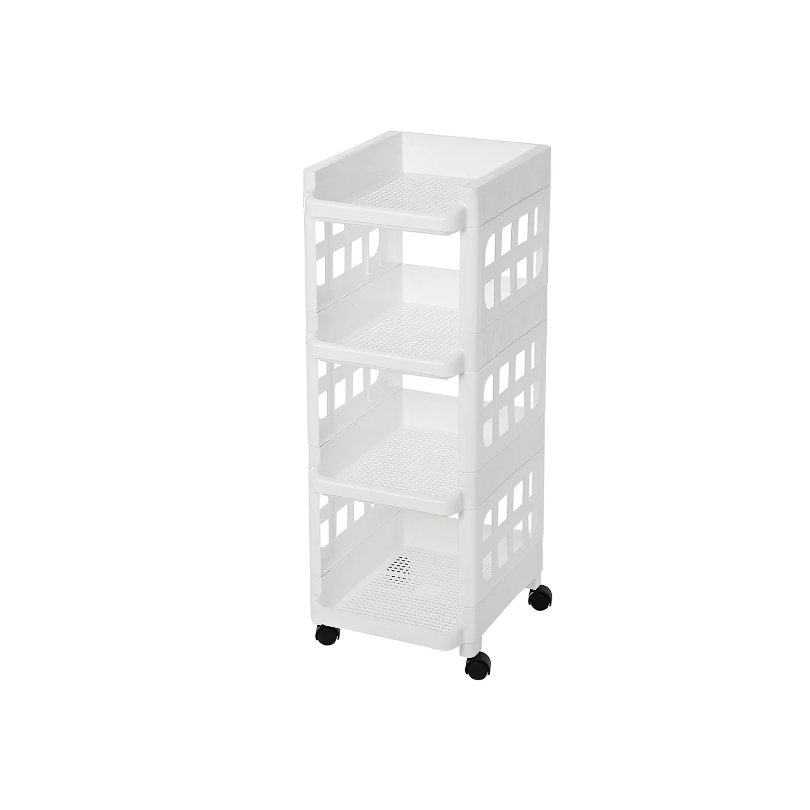 Étagère sur roulettes blanc