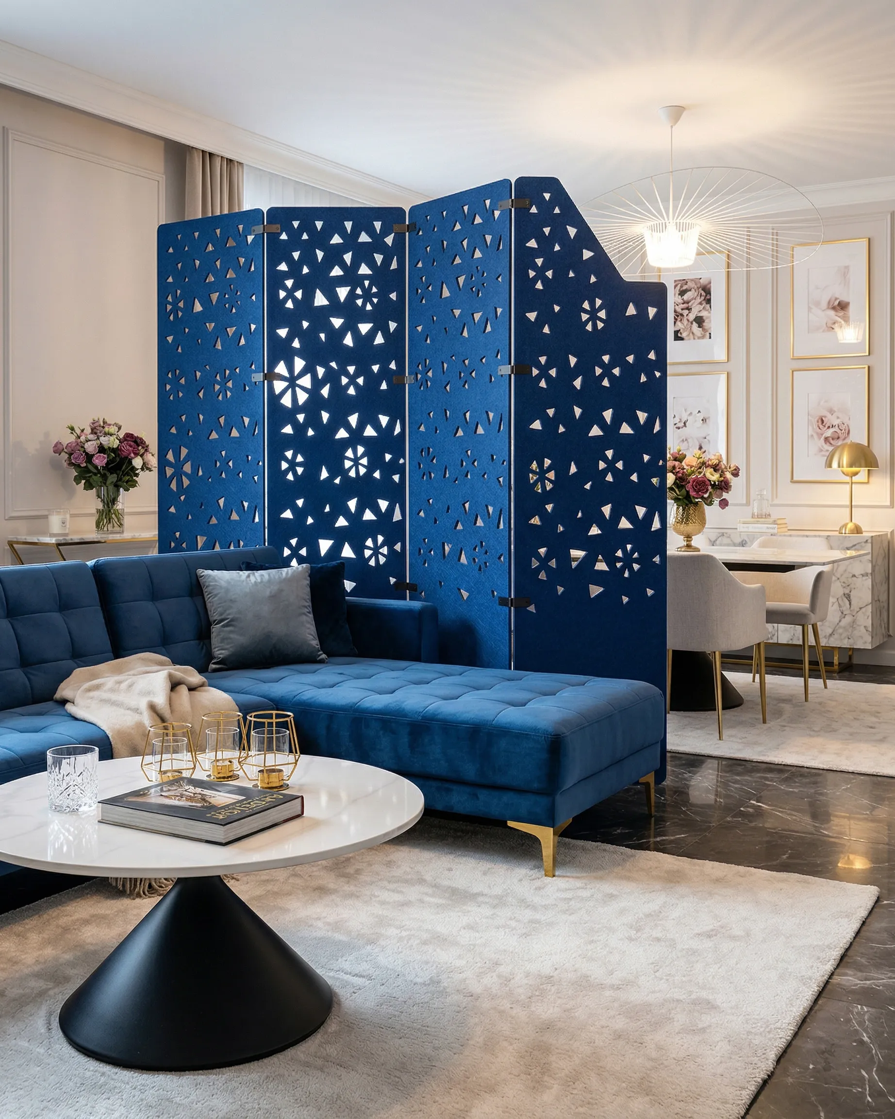 Office Divider STARRY 240 x 180 cm Navy Blue