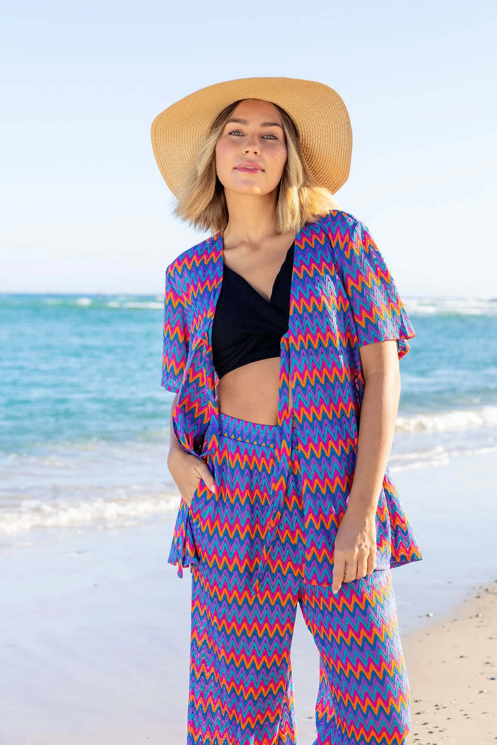 Indy Top in Chevron Rainbow