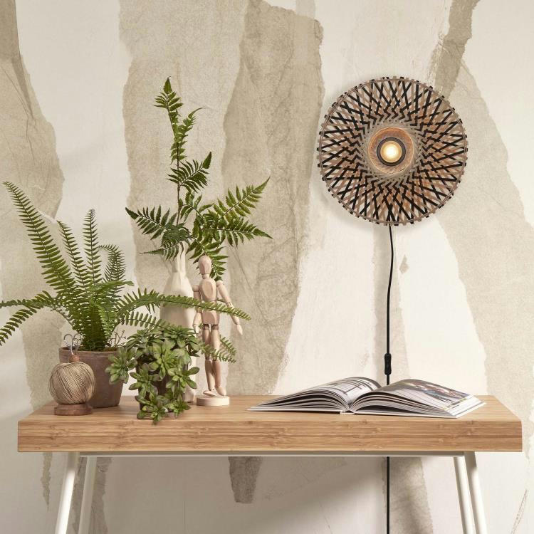 KALIMANTAN - Applique bambou  naturel/noir, h. 30cm