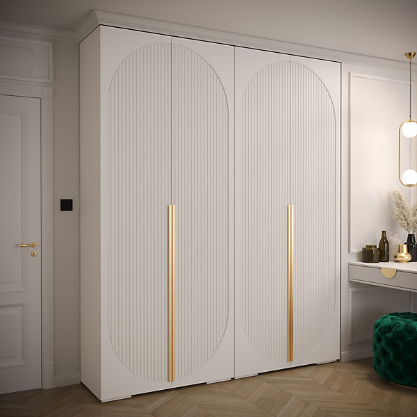 Armoire Manhattan Ryfel 5 a portes battantes H. 236,7 x L. 200 x P. 47, 4 portes