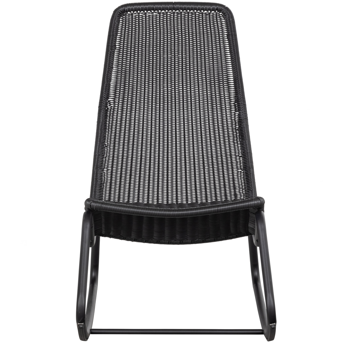 WOOOD schommelstoel buiten Tom - Rattan - Zwart - 97x51x95