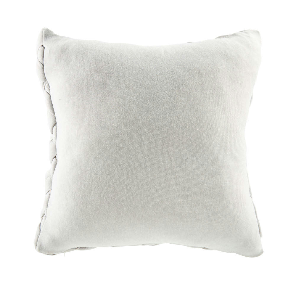 SHIRO - Coussin tressé gris 45x45