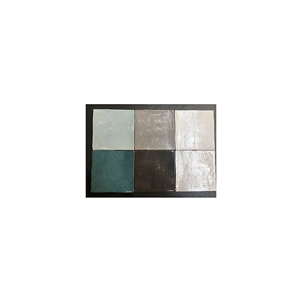 Carrelage mural faïence effet zellige MESTIZAJE ZELLIGE 12,5x12,5cm 12.5x12.5 cm Décor Grey - Brillant -- boîte de 0.42 m2