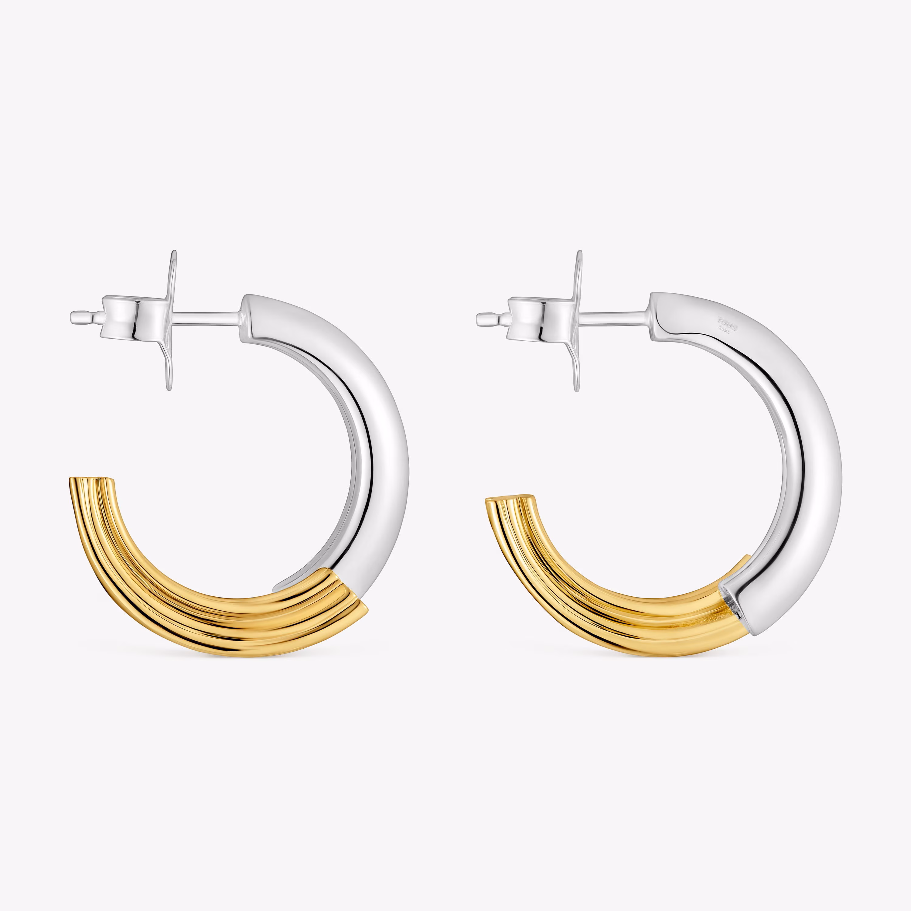 Pendientes de aro bicolor con motivo oso TOUS 1950