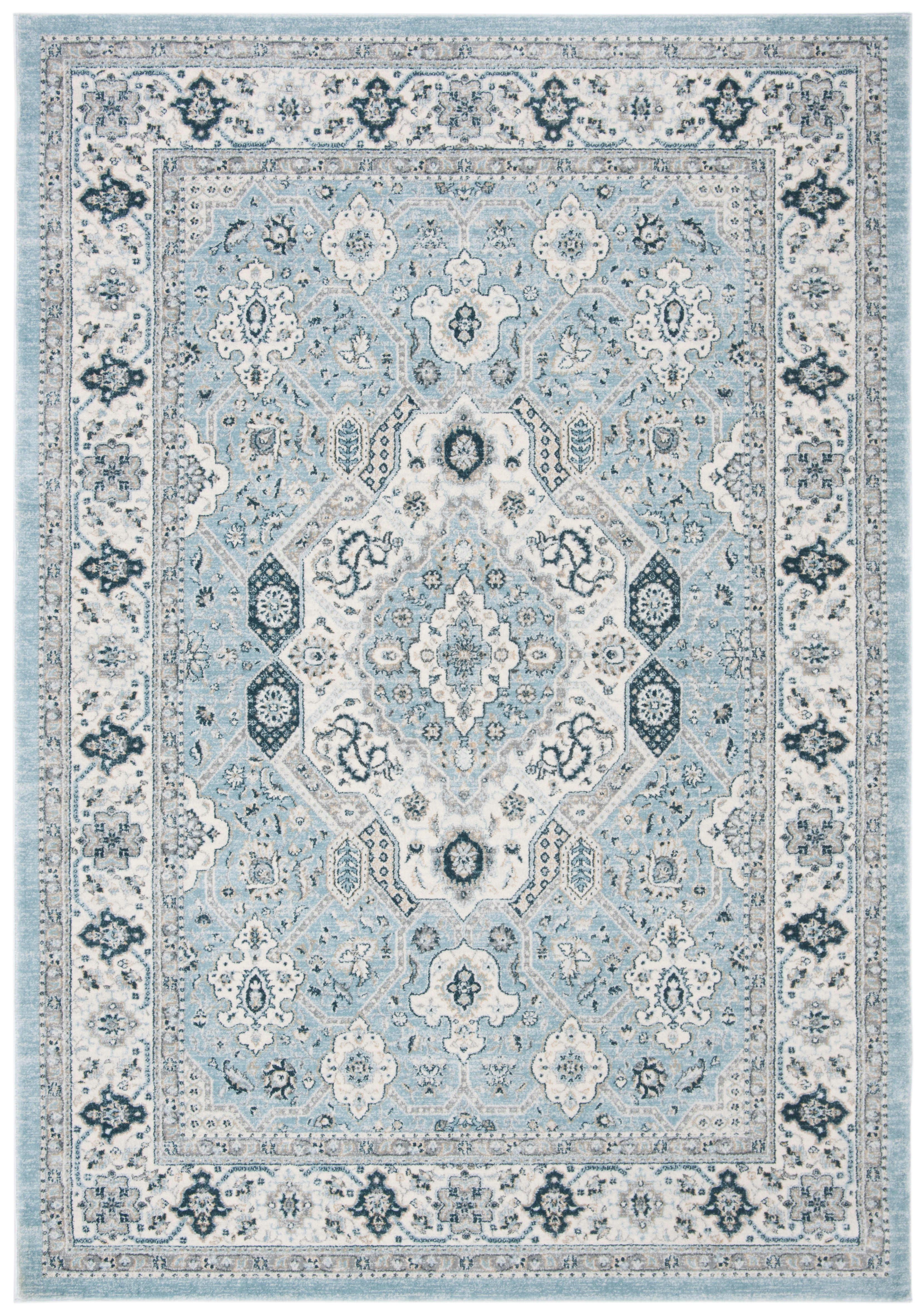 ISABELLA - Tapis de salon interieur en bleu & crème, 160 x 229 cm