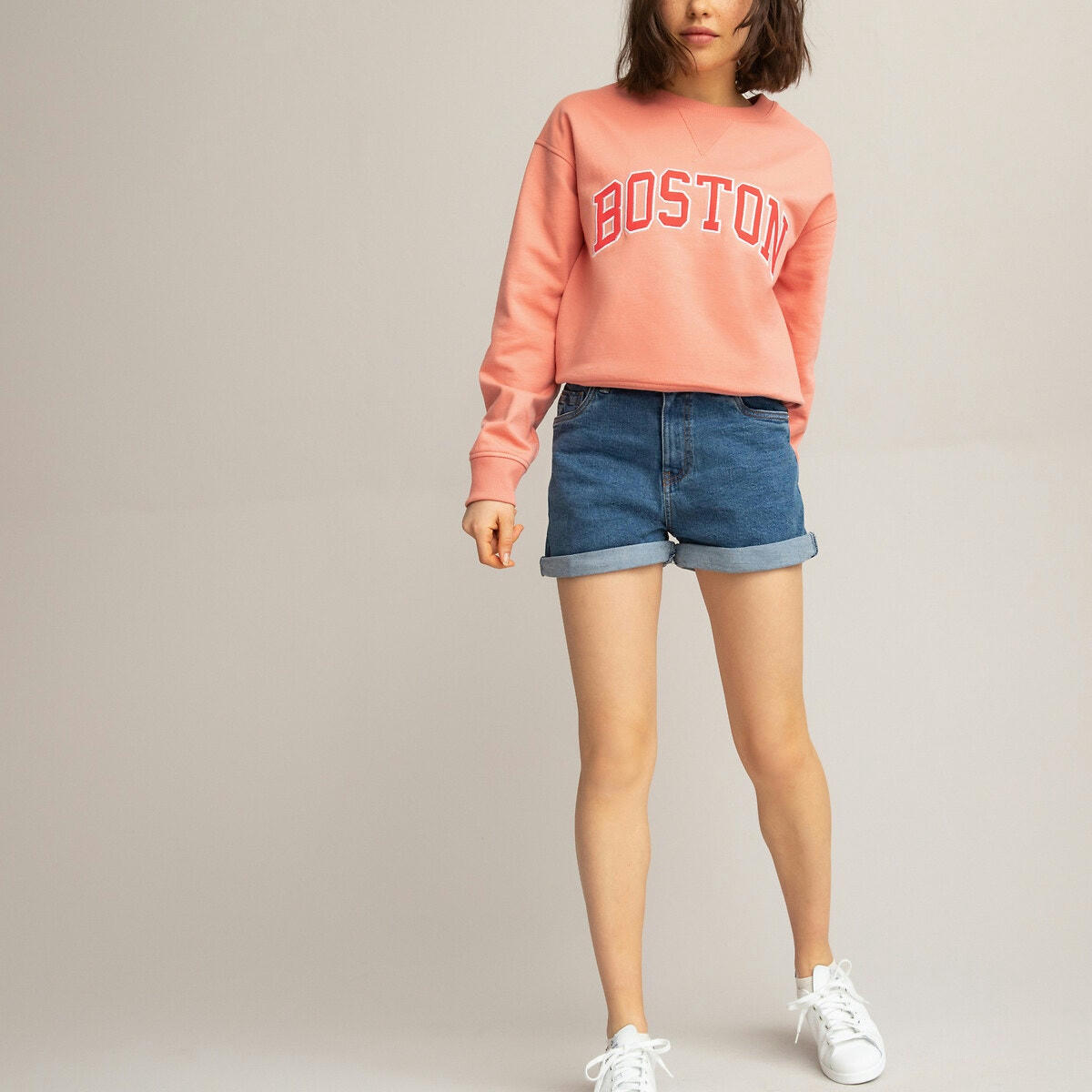 Short en jean, taille haute