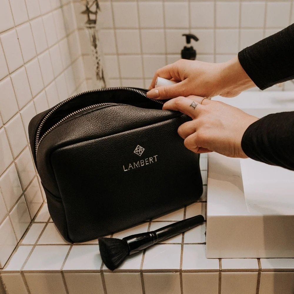 The Zoe - Black Vegan Leather Pouch