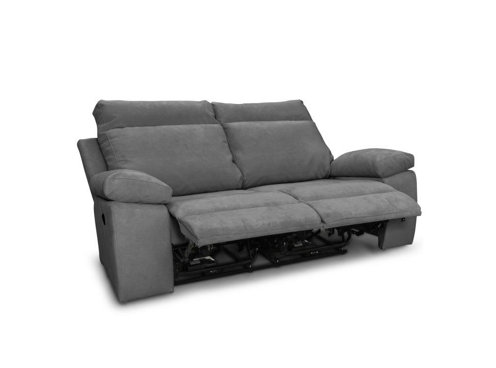 RELAXXO - Canapé de relaxation 2 places en tissu - Gris