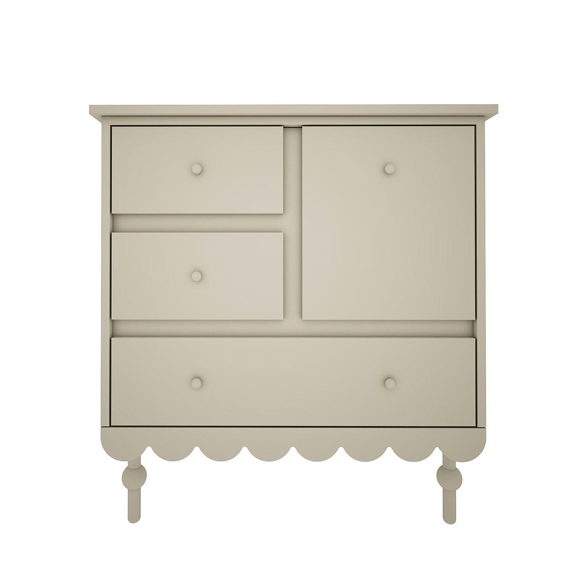 BABUSHKA - Commode 3 tiroirs 1 porte olive