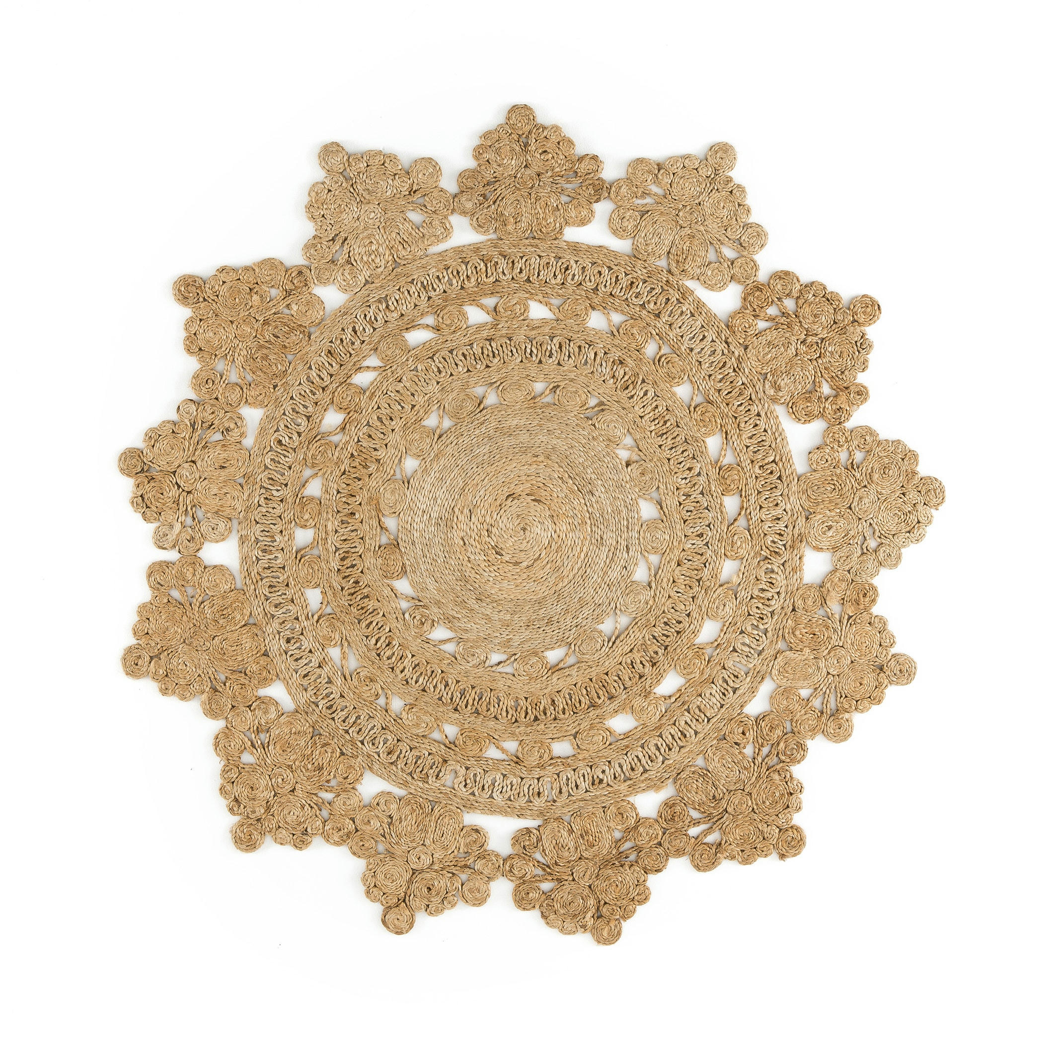 Tapis rond forme rosace, Rozza